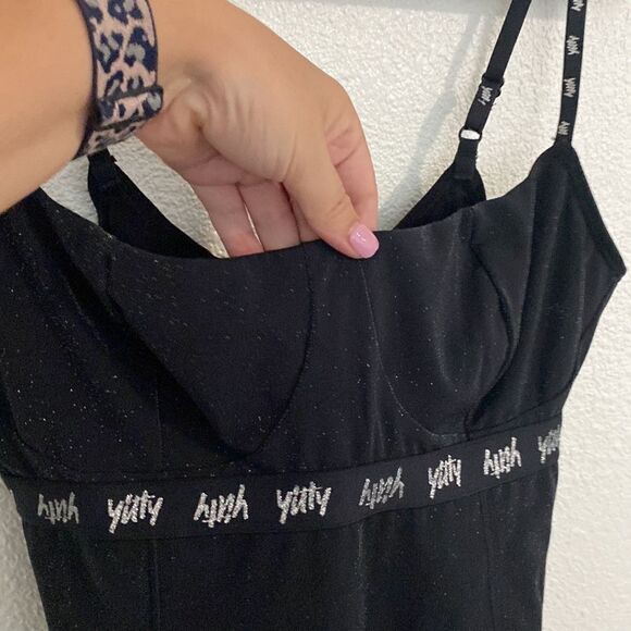 NWT- YITTY- Spotlight shaping Demi cup bodysuit-Shimmered Iconic black- Size Med - Picture 2 of 13